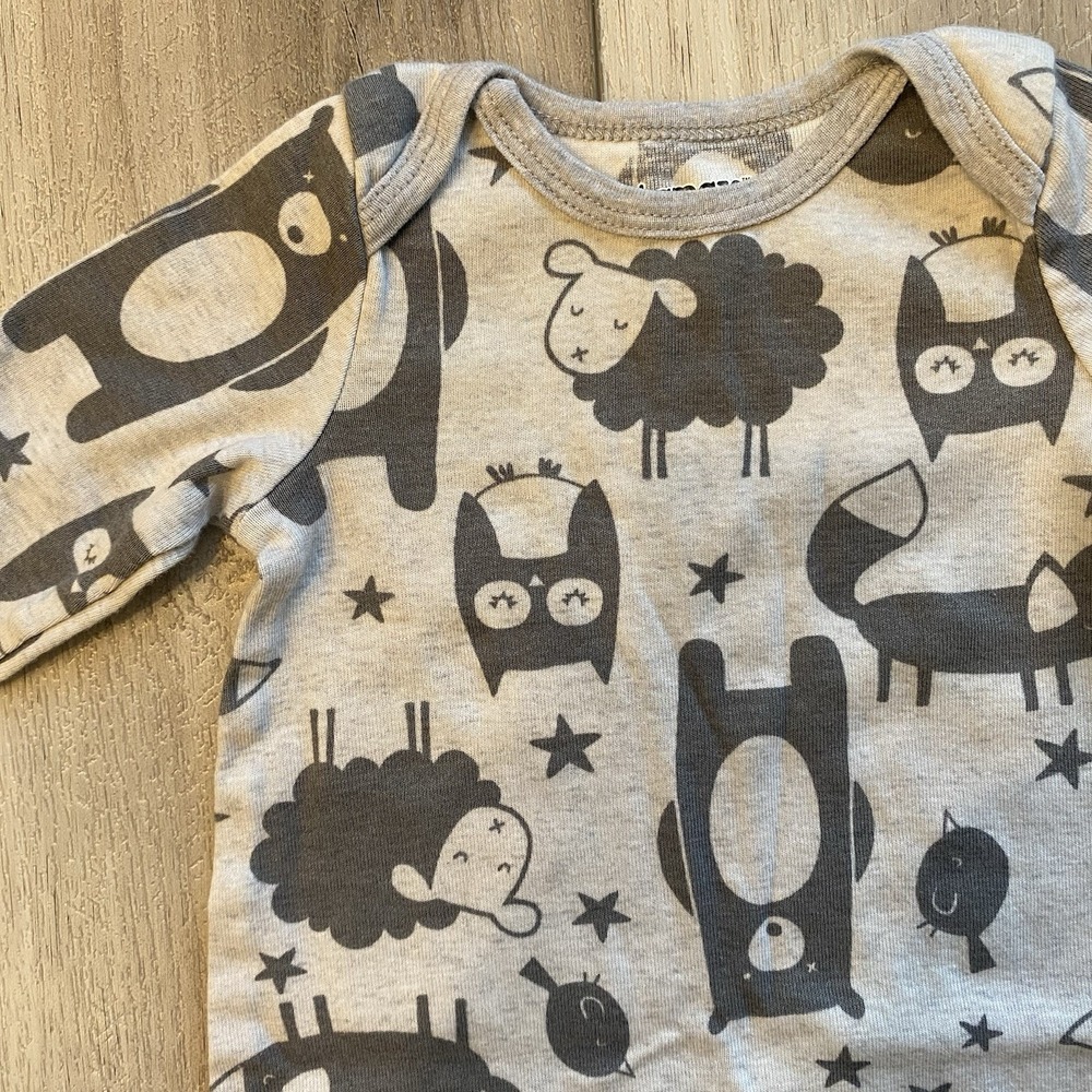 Lamaze Baby Sleep Gown with Animal Print‎ Gray Unisex Size 3 month